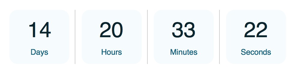 Countdown module, Numbers layout