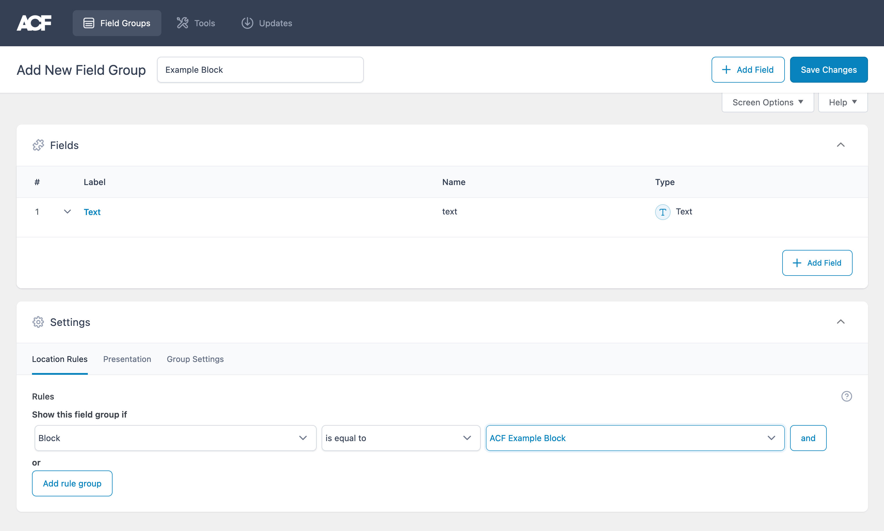 Creating Block Form