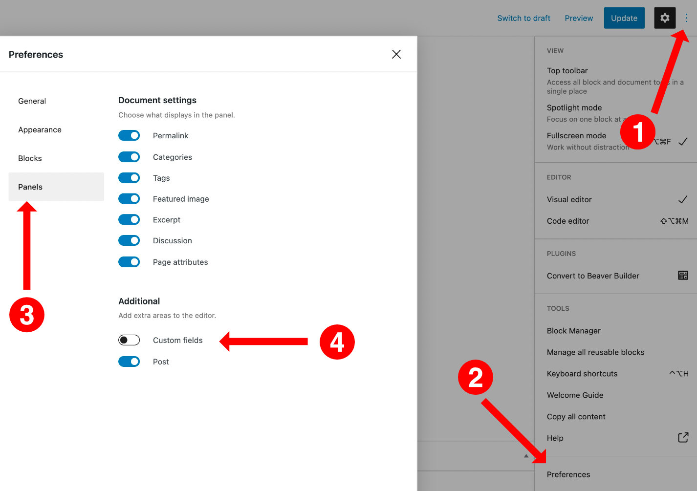 Access custom fields using WordPress default editor