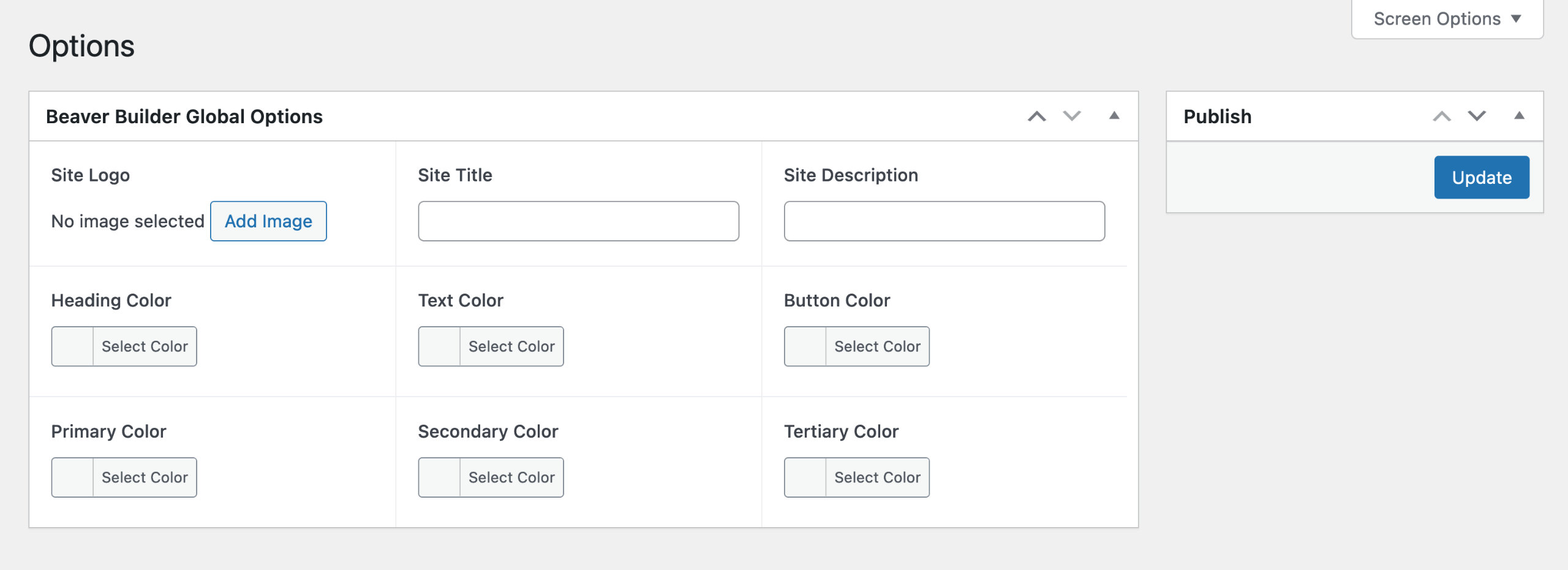 Advanced Custom Fields Options page